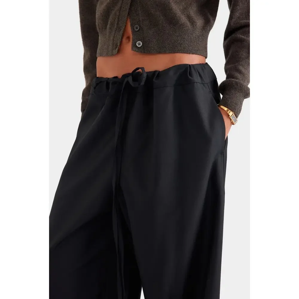 VENROY Black 100% Wool Paperbag Trouser Pants One Size NWT - Picture 4 of 12